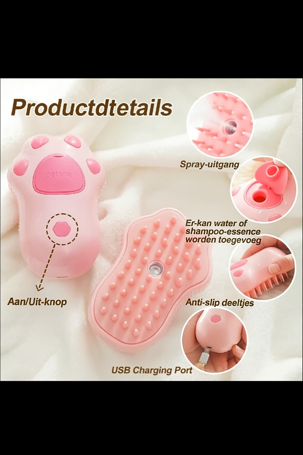 3-in-1 Elektrische Huisdierenborstel